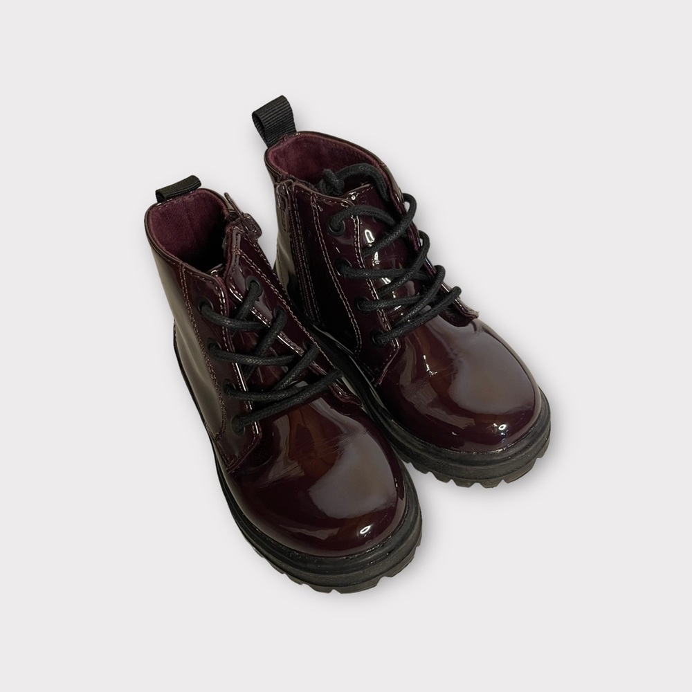 Zara Plum Combat Boots - Picture 3 of 7